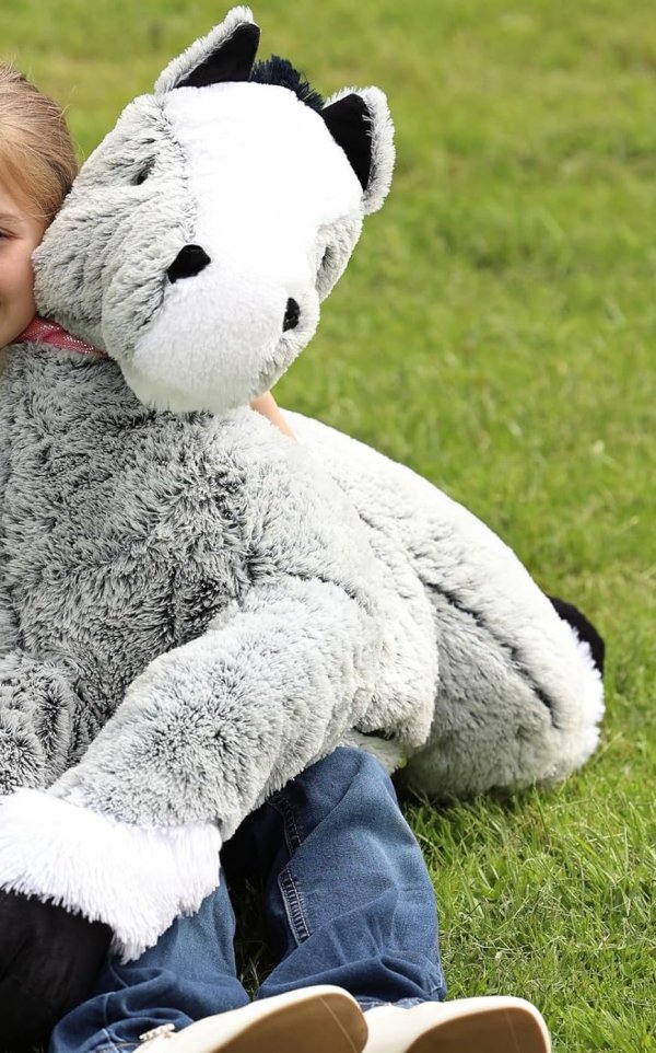 Giant Horse Stuffed Animal - Gray