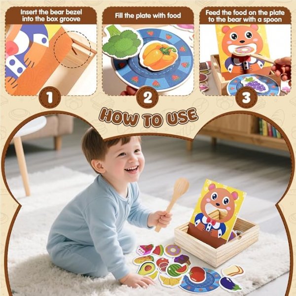 Animal Wooden Feeding Sorting Toys