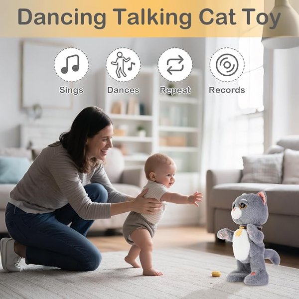 Interactive Stuffed Plush Animal Toy - Cat